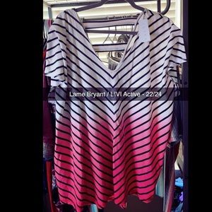Lane Bryant LIVI Active T-Shirt - Pink and White Ombré - - Size 22/24 - NWT